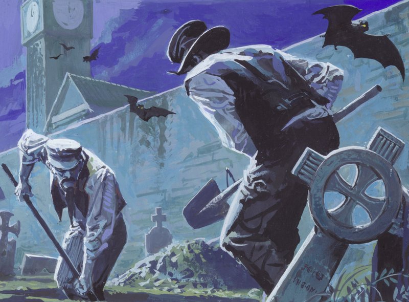 Burke e Hare, Ladrões de Túmulos e Assassinos (guache sobre papel) de Severino Baraldi