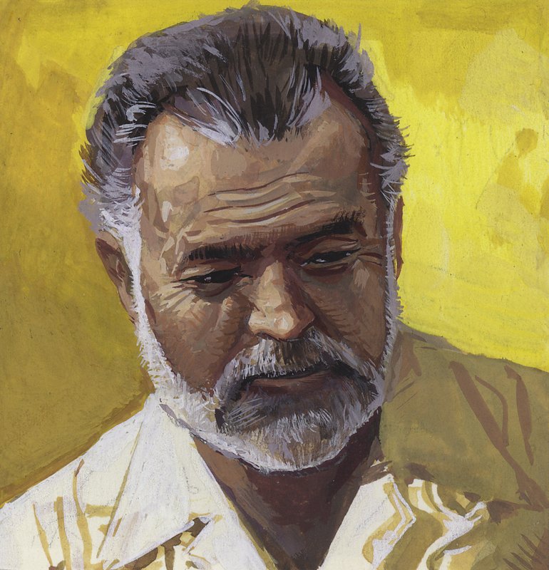 Ernest Hemingway (guache sobre papel) de Severino Baraldi