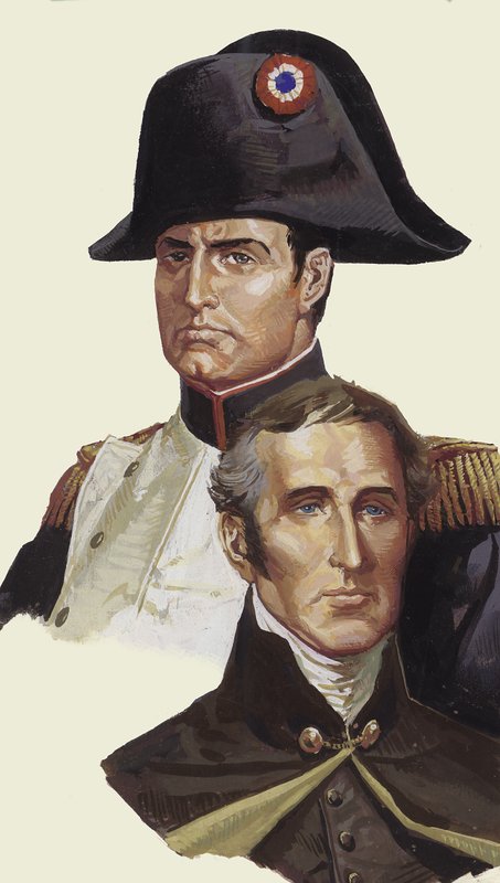 Napoleão e Wellington (guache sobre papel) de Severino Baraldi