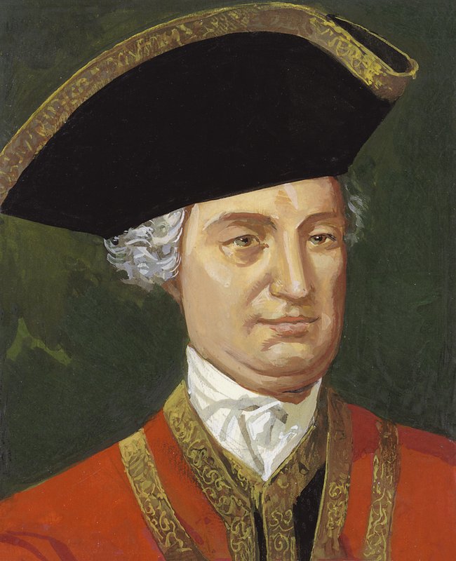 Retrato de Robert Clive da Índia (guache sobre papel) de Severino Baraldi
