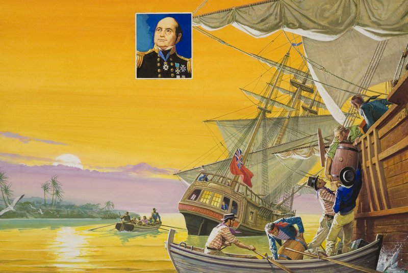 Sir John Franklin (1786-1847) (guache sobre papel) de Severino Baraldi