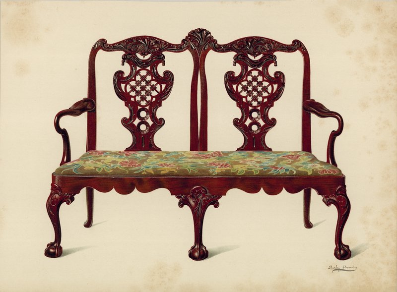 Canapé, propriedade de Miss Mills (cromolitho) de Shirley Charles Llewellyn Slocombe