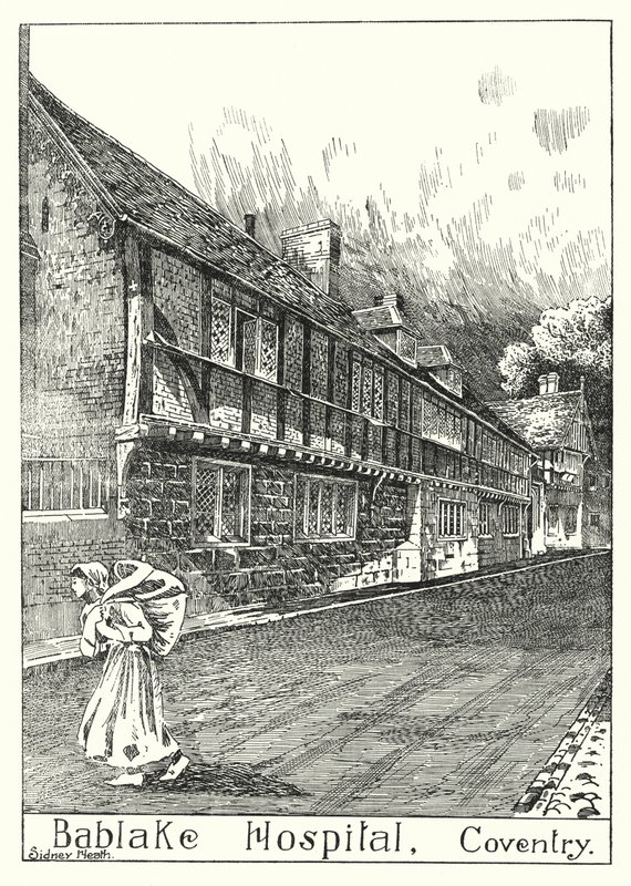 Hospital Bablake, Coventry (gravura) de Sidney Heath