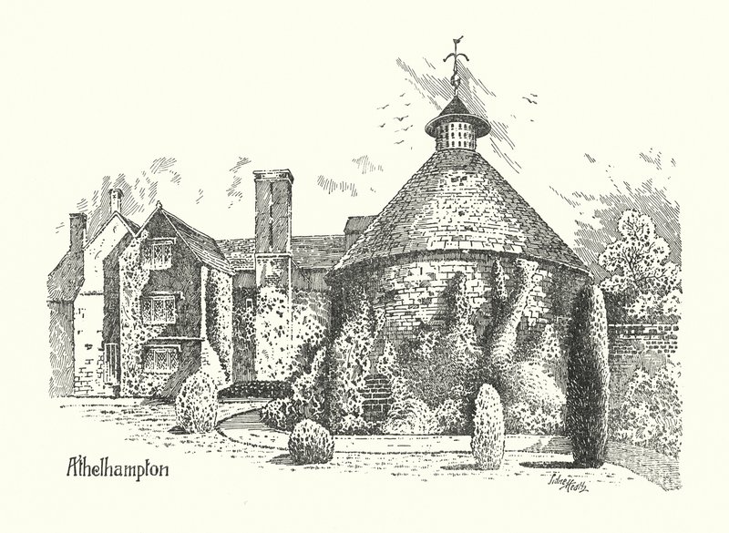 Dorset: Athelhampton Hall (litografia) de Sidney Heath