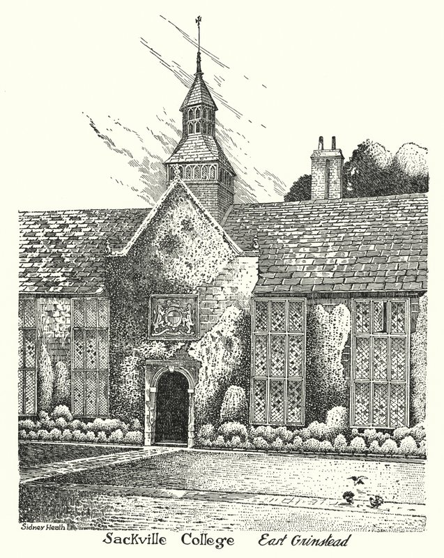 Sackville College, East Grinstead (gravura) de Sidney Heath