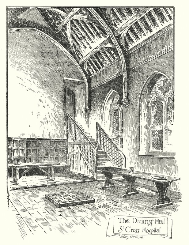Sala de Jantar, Hospital St Cross (gravura) de Sidney Heath