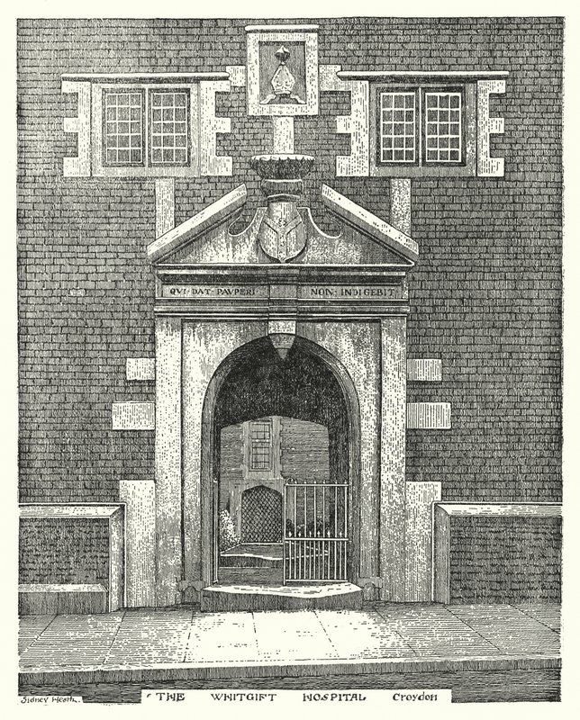 The Whitgift Hospital, Croydon (gravura) de Sidney Heath