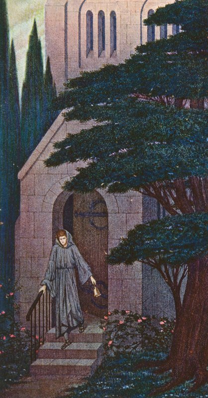 A Lenda Dourada: A Penitência do Príncipe Henrique (litografia a cores) de Sidney Meteyard