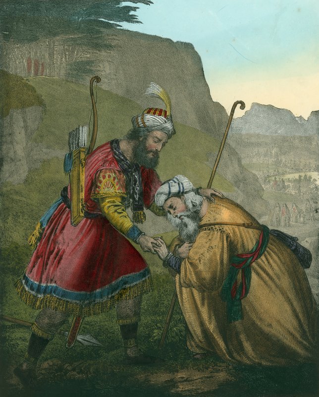 Reconciliação de Jacó com seu irmão Esaú de Siegfried Detler Bendixen