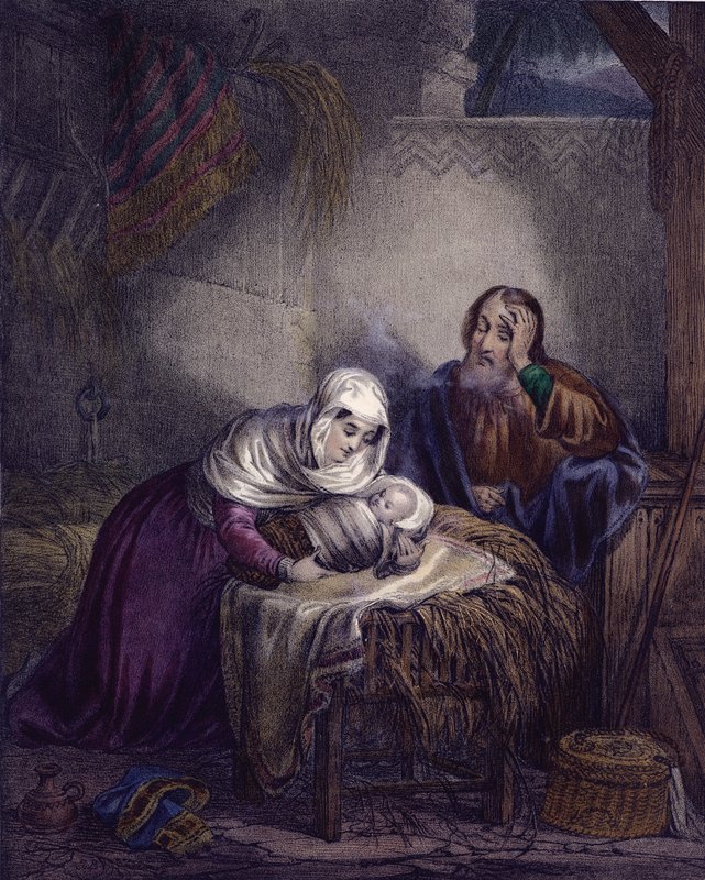 O nascimento de Cristo (cor litho) de Siegfried Detler Bendixen