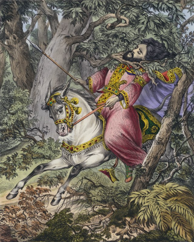 A morte de Absolom (gravura colorida) de Siegfried Detler Bendixen