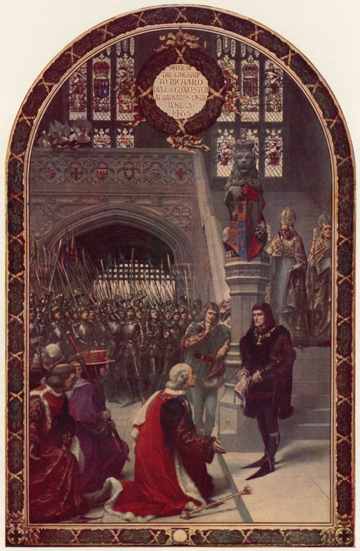 Oferta da realeza a Richard, Duque de Gloucester, no Castelo de Baynard, Londres, 26 de junho de 1483 de Sigismund Christian Hubert Goetze
