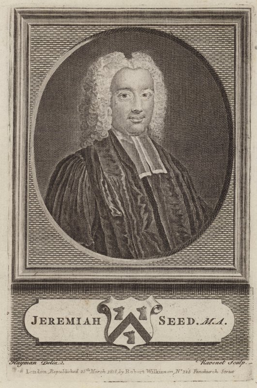 Jeremiah Seed, clérigo inglês e académico (gravura) de Simon Francois (after) Ravenet