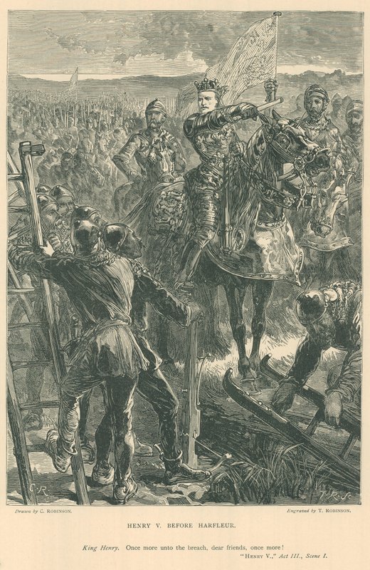 Ilustração para o rei de Shakespeare, Henry V de Sir John Charles Robinson