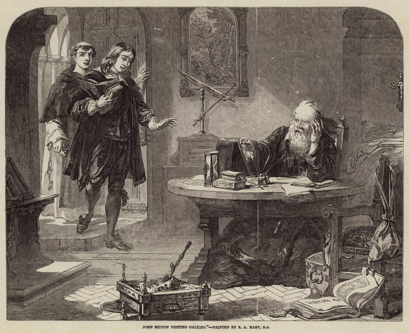 John Milton visitando o Galileo de Solomon Alexander Hart