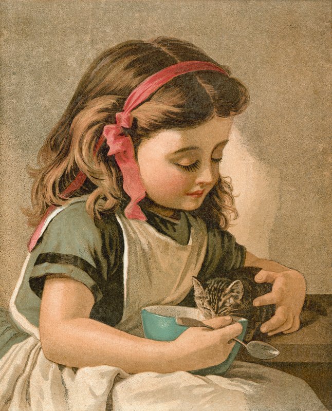 Pequeno-almoço de Kitty de Sophie Gengembre Anderson