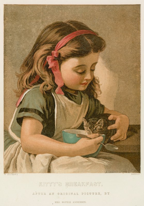Pequeno-almoço de Kitty de Sophie Gengembre Anderson