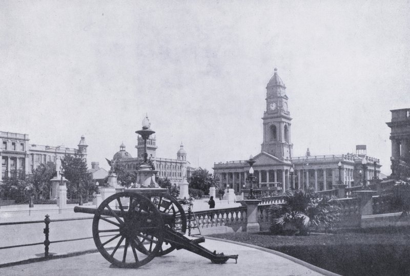 Jardins da Cidade, mostrando Correios, Durban (foto a p/b) de South African Photographer