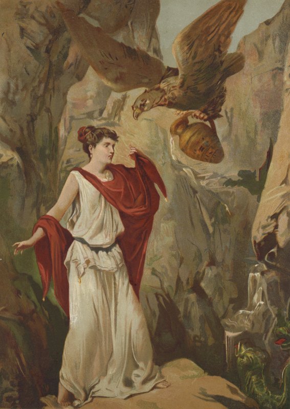 A águia de Zeus ajudando Psique de Spanish School