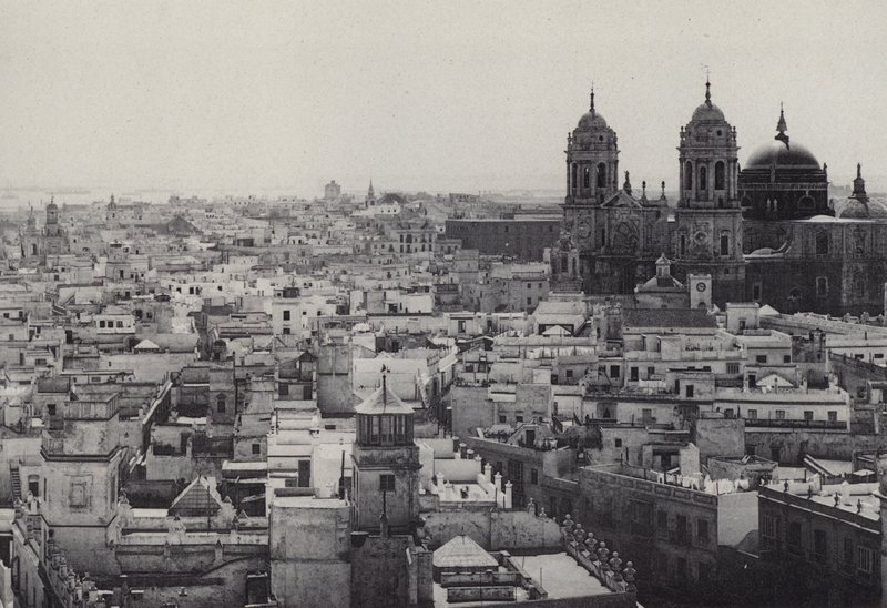 Cadiz: Vista Desde la Torre de Tavira (b/w photo) de Spanish Photographer