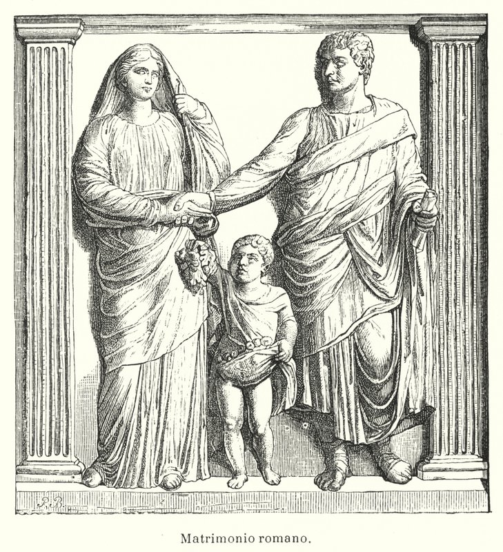 Casamento romano antigo (litho) de Spanish School
