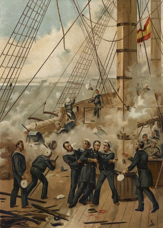 Batalha de Callao, Peru, 1866 de Spanish School