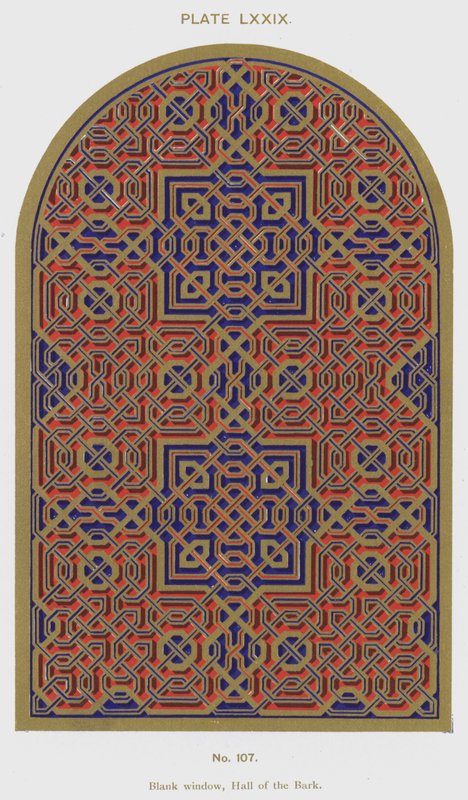 Janela em branco, Hall of the Bark (cor litho) de Spanish School