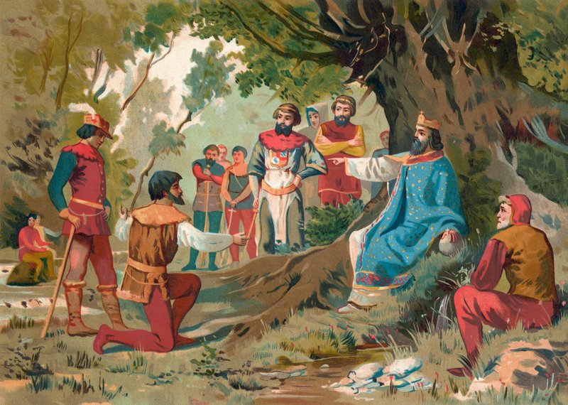 Charlemagne administrando justiça em público de Spanish School
