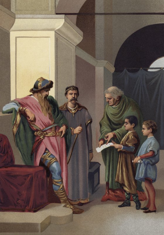 Charlemagne visitando uma escola de Spanish School