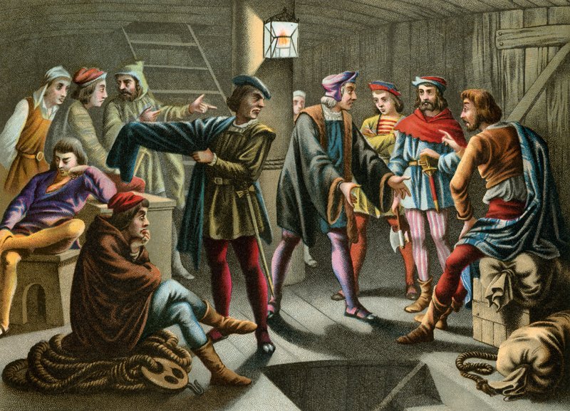 Columbus acalma uma trama de cerveja a bordo de Spanish School