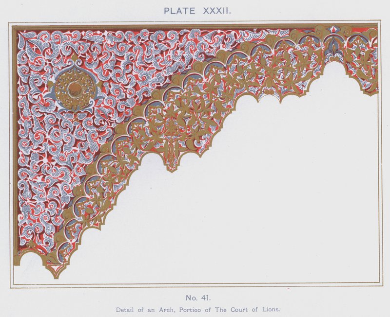 Detalhe de um Arco, Pórtico do Tribunal de Leões (cor litho) de Spanish School