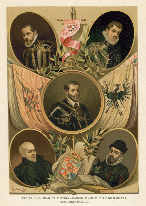 Famosas figuras históricas espanholas do século XVI de Spanish School