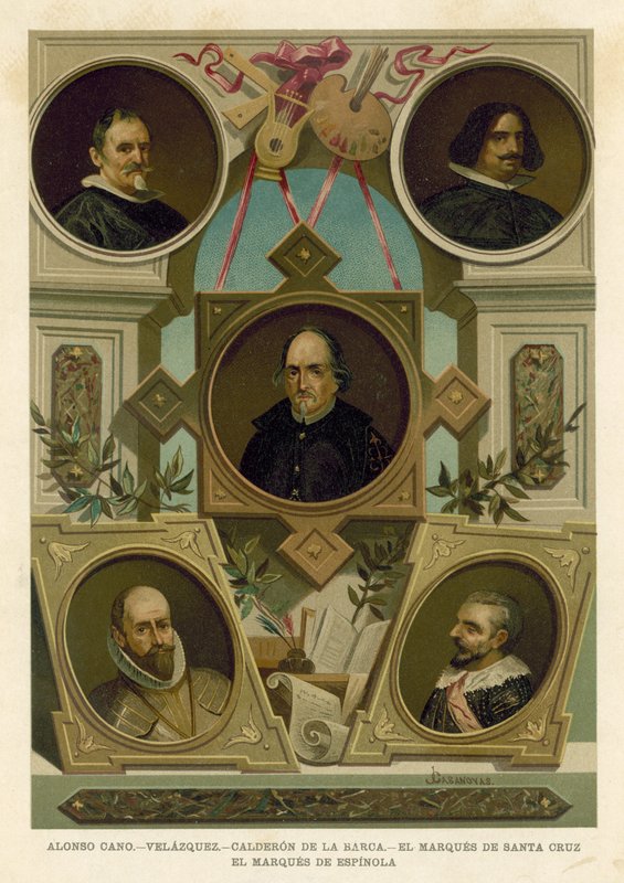 Famosas figuras históricas espanholas do século XVII de Spanish School