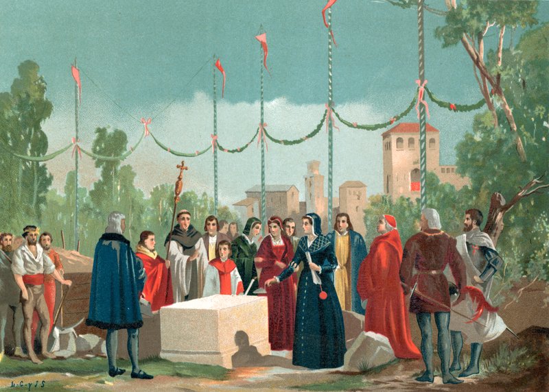 Fundação do Hospital da Latina em Madri em 1506 de Spanish School