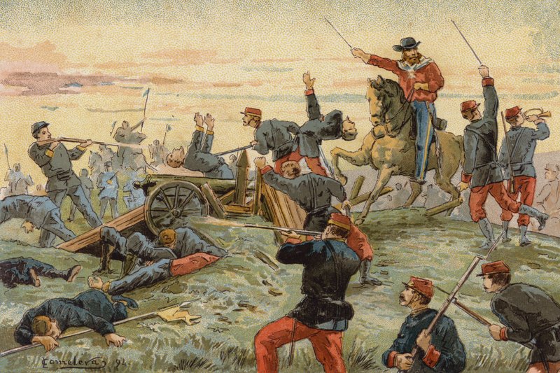 Giuseppe Garibaldi na Batalha de San Antonio del Santo, Guerra Civil do Uruguai, 1846 de Spanish School