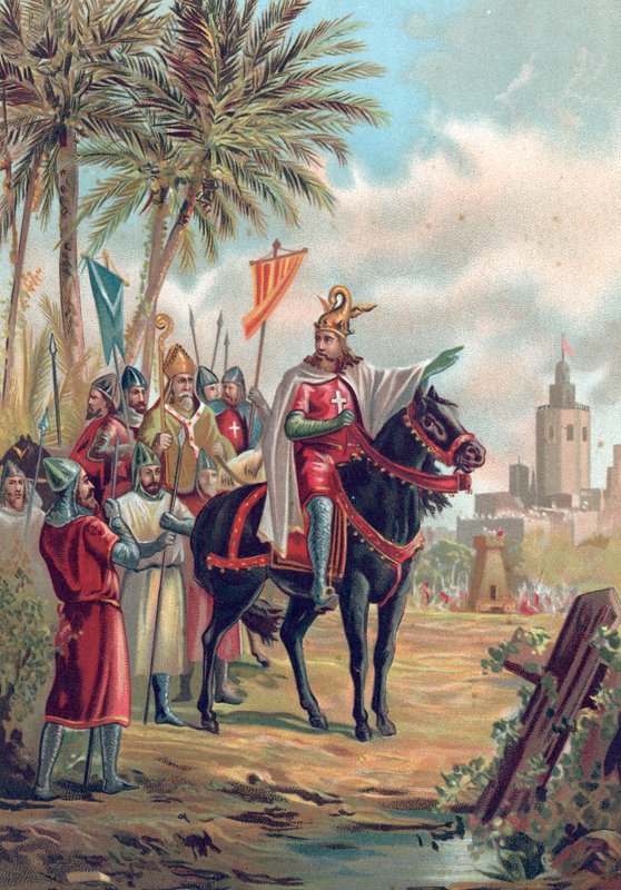 Jaime I de Aragão, o Conquistador, nos arredores de Valência de Spanish School