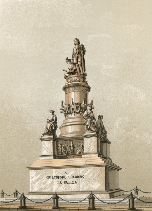 Monumento a Colombo em Gênova de Spanish School