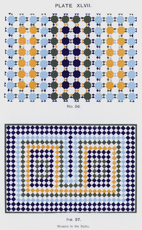 Mosaicos nas Banheiras (cor litho) de Spanish School