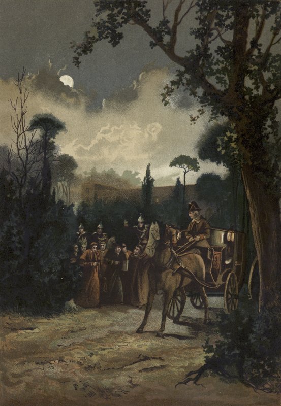 Papa Pio IX saindo de Roma, 1848 de Spanish School