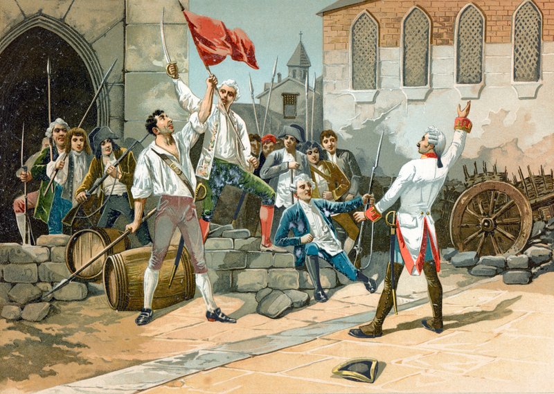 Rebelião popular na Paris da Revolução de Spanish School