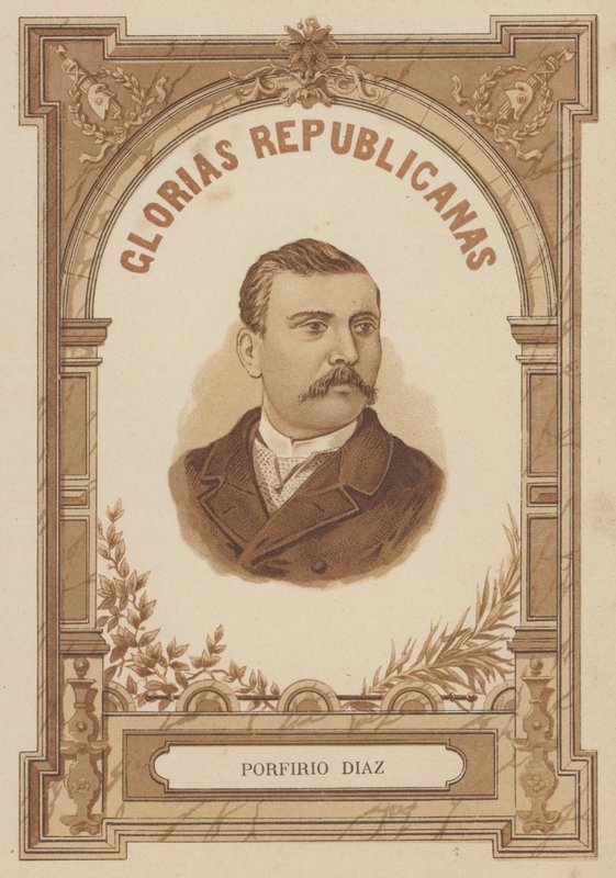 Porfirio Diaz, soldado e político mexicano (litho) de Spanish School