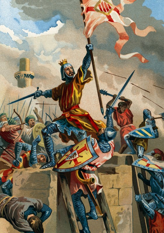 Ramon Berenguer IV, conde de Barcelona, capturando Tortosa dos muçulmanos em 1148 de Spanish School