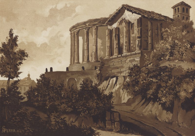 Templos Romanos da Tiburtina Sibila e Vesta, Tivoli, Itália de Spanish School