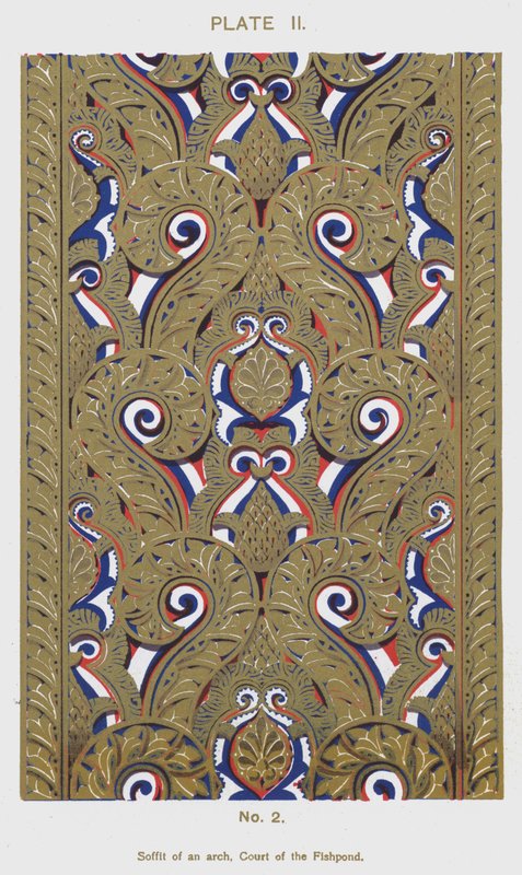 Soffit de um arco, Court of the Fishpond (cor litho) de Spanish School