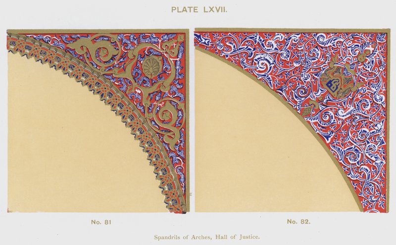 Spandrils of Arches, Hall of Justice (cor litho) de Spanish School