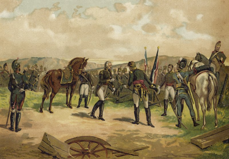Rendição do general Dupont, Batalha de Bailen, Espanha, 1808 de Spanish School