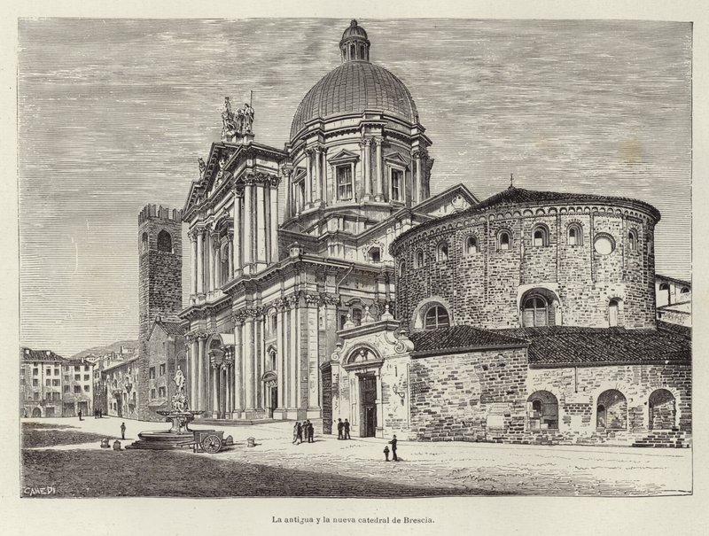 A velha e a nova catedral de Brescia de Spanish School