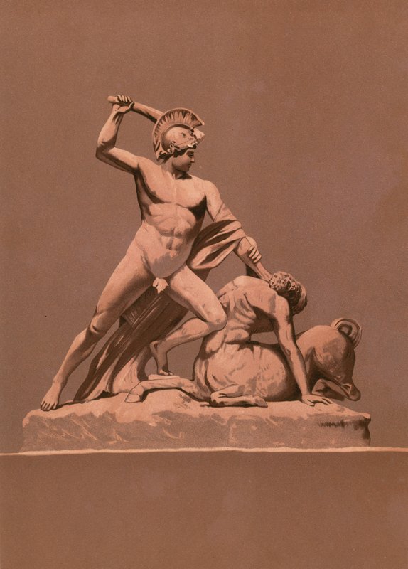 Theseus matando o minotauro de Spanish School
