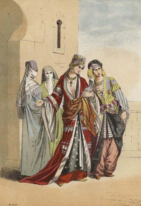 Sultana turca e princesa com seus escravos, Idade Média de Spanish School