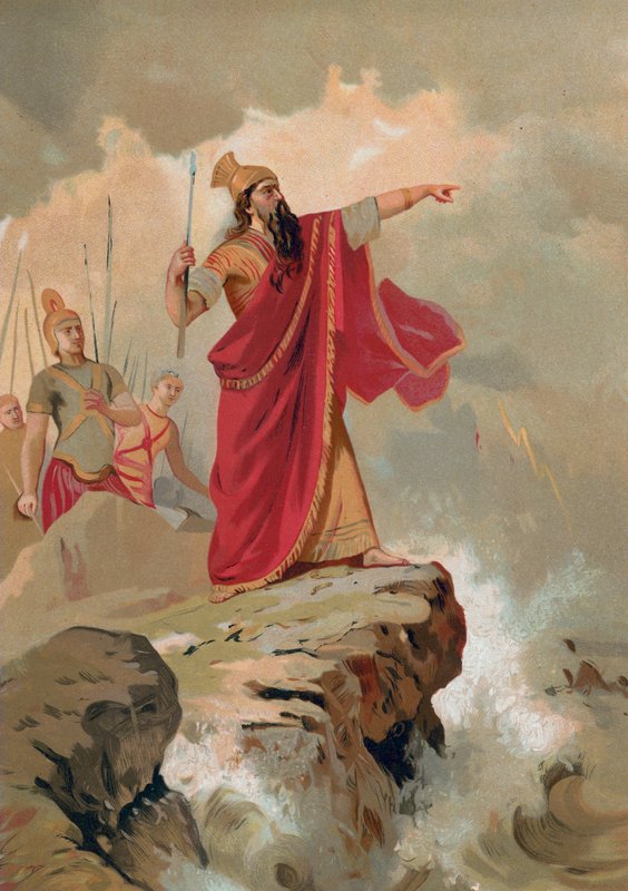 Xerxes repreendendo o mar de Spanish School